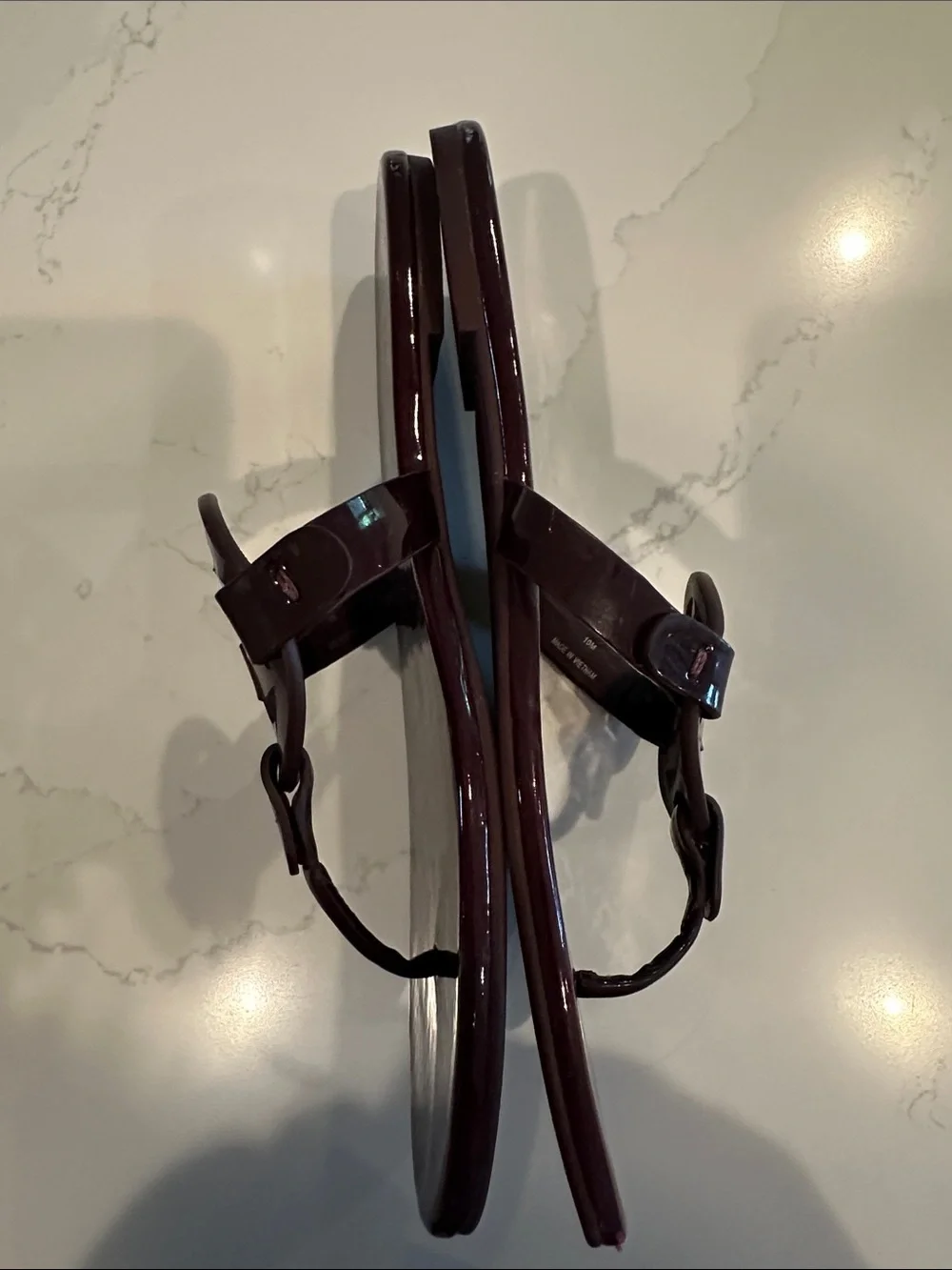 Tory Burch Miller Sandals Patent Wine Size 10